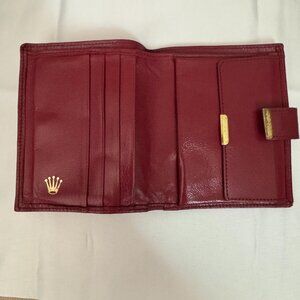 ROLEX Vintage Leather Bifold Wallet snap closure - Authentic